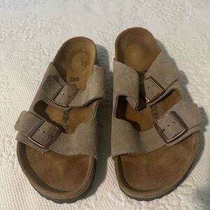 Birkenstock Beige Suede Sandals